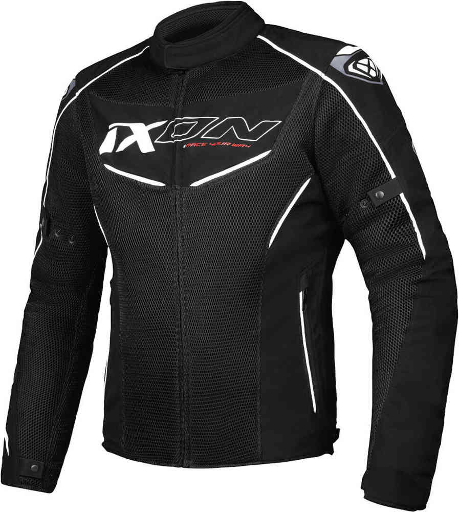 Мотоциклетная текстильная куртка Flicker Ixon, черно-белый мотоциклетная сетка для багажа аксессуары крючки мотоциклетная задняя сетка
