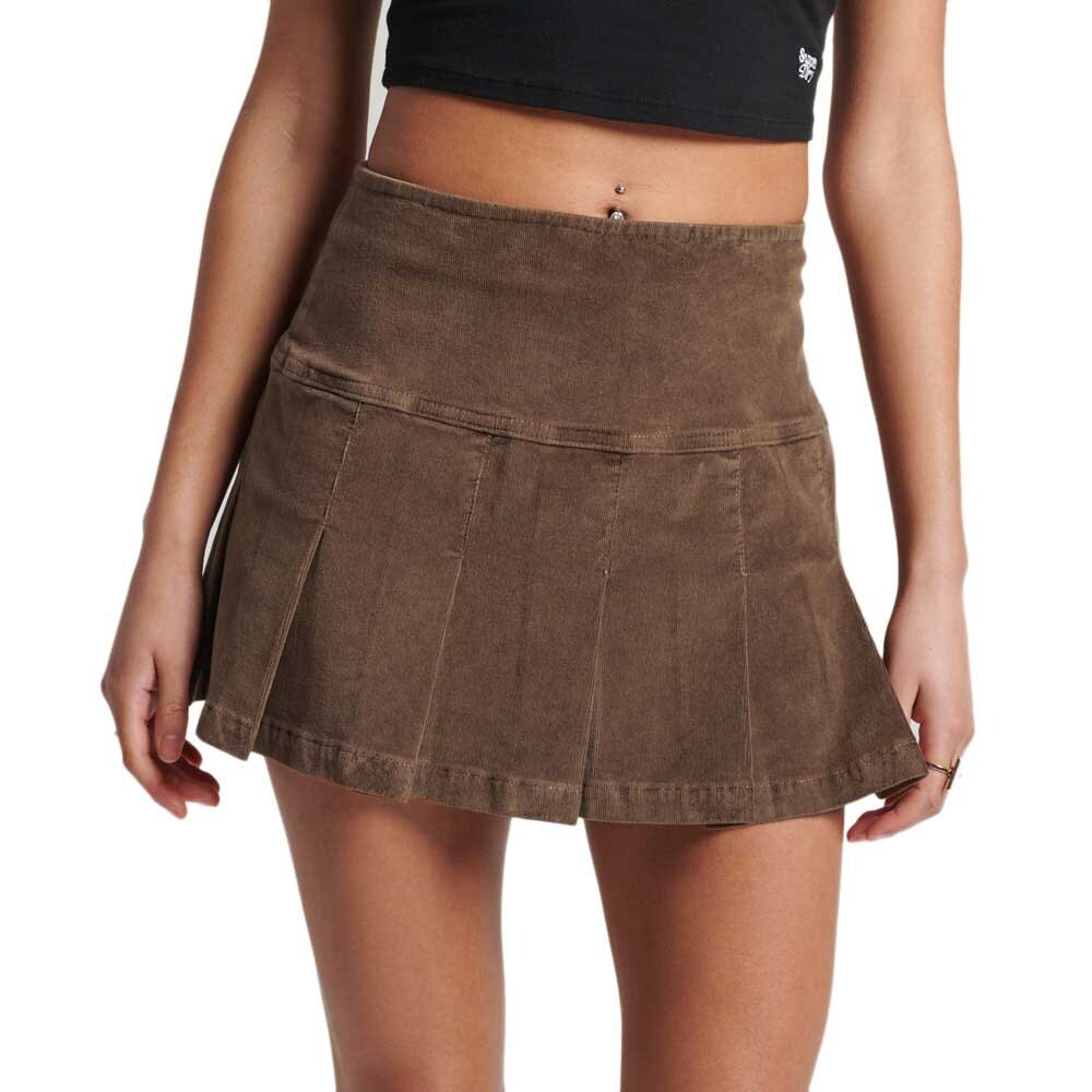 

Юбка мини Superdry Vintage Cord Pleat, зеленый