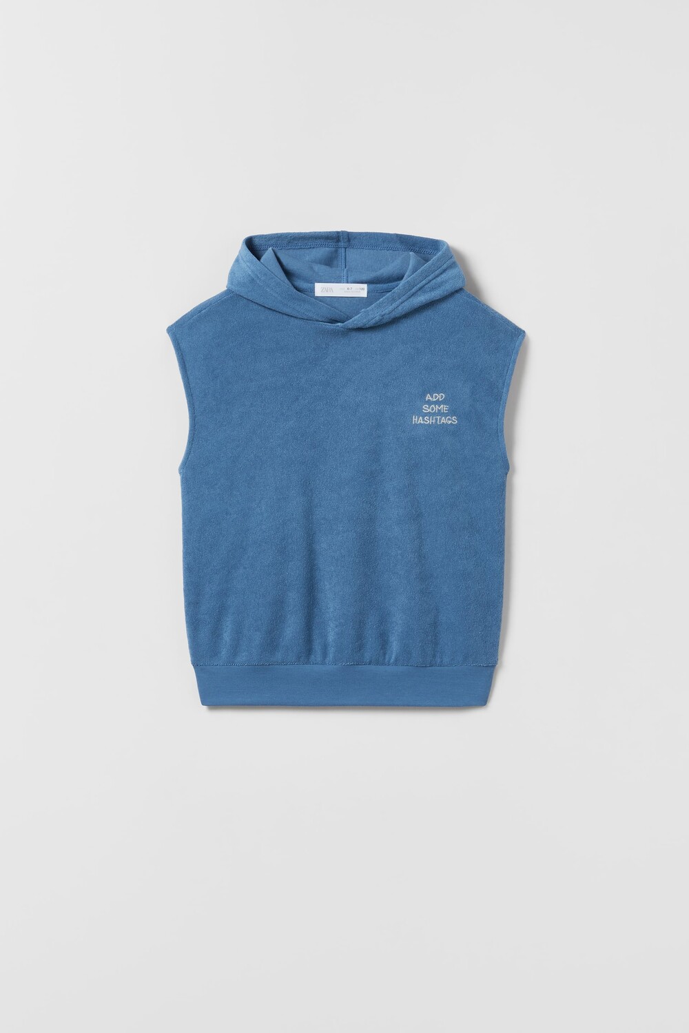 

Махровый жилет с вышивкой Zara, синий
