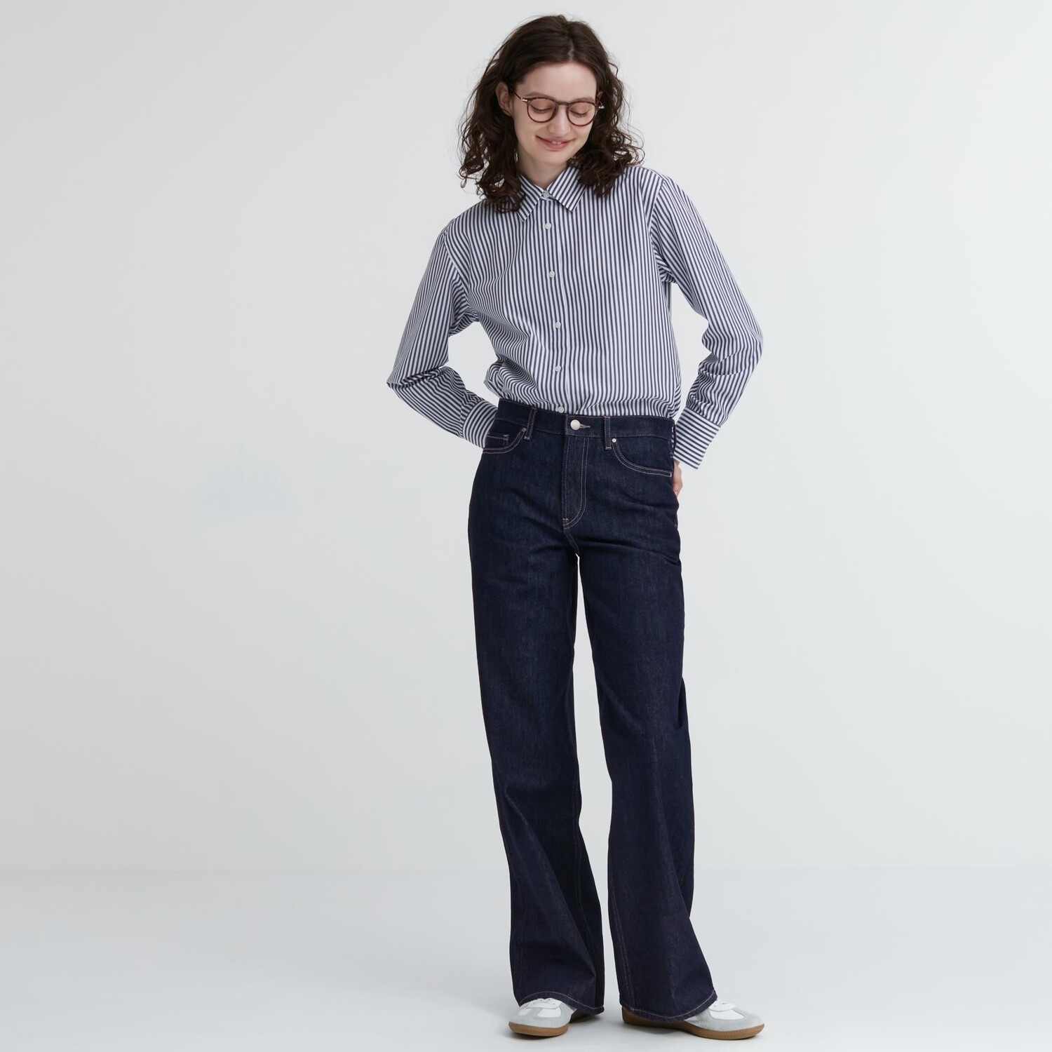 

Джинсы бэгги Uniqlo, темно-синий