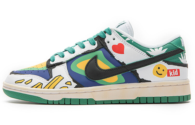 

Кроссовки для скейтбординга Dunk женские с низким верхом, белые/зеленые Nike