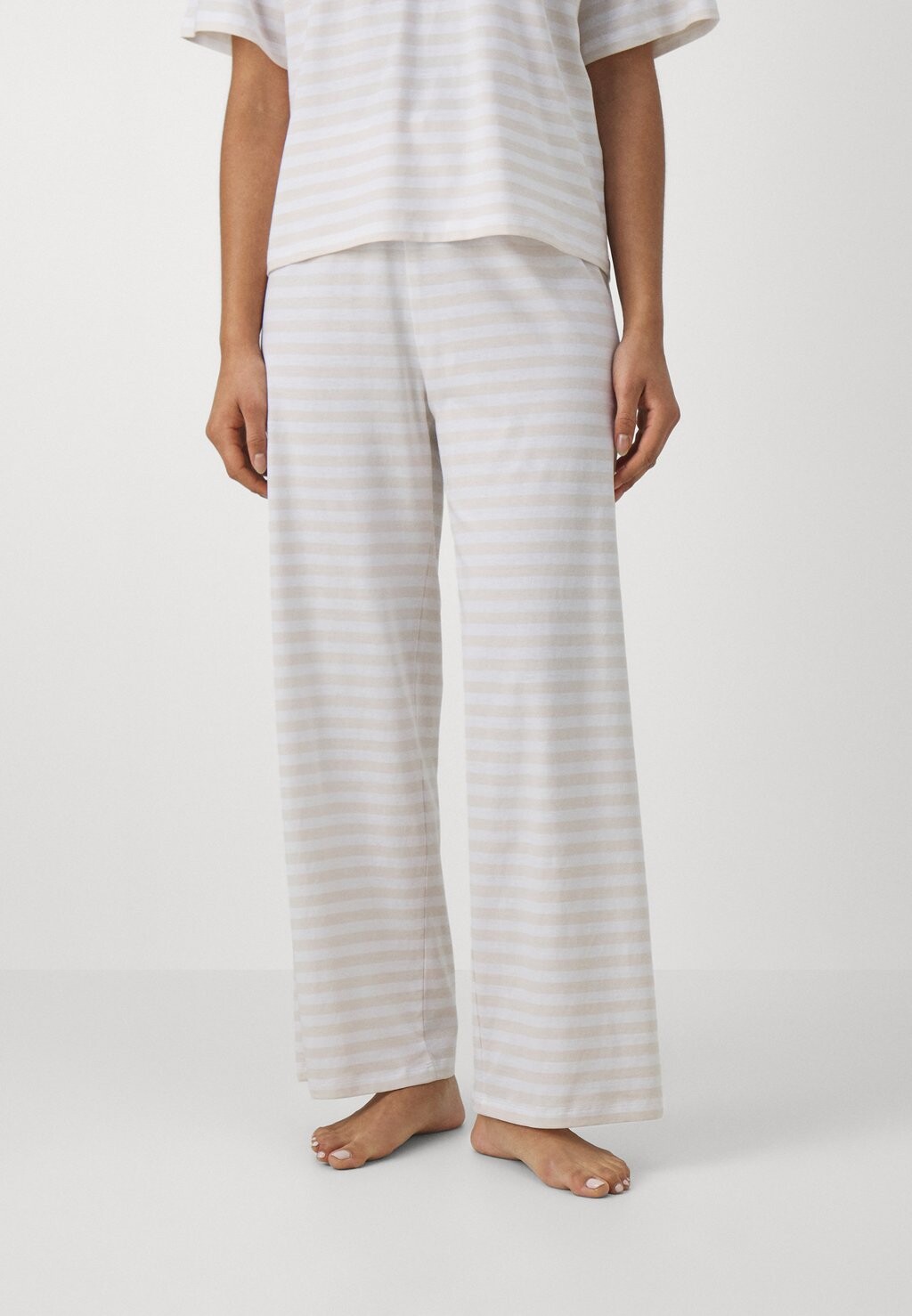

Пижамные штаны Marimekko HILJAINEN TASARAITA LIGHT TROUSERS, цвет sand/white