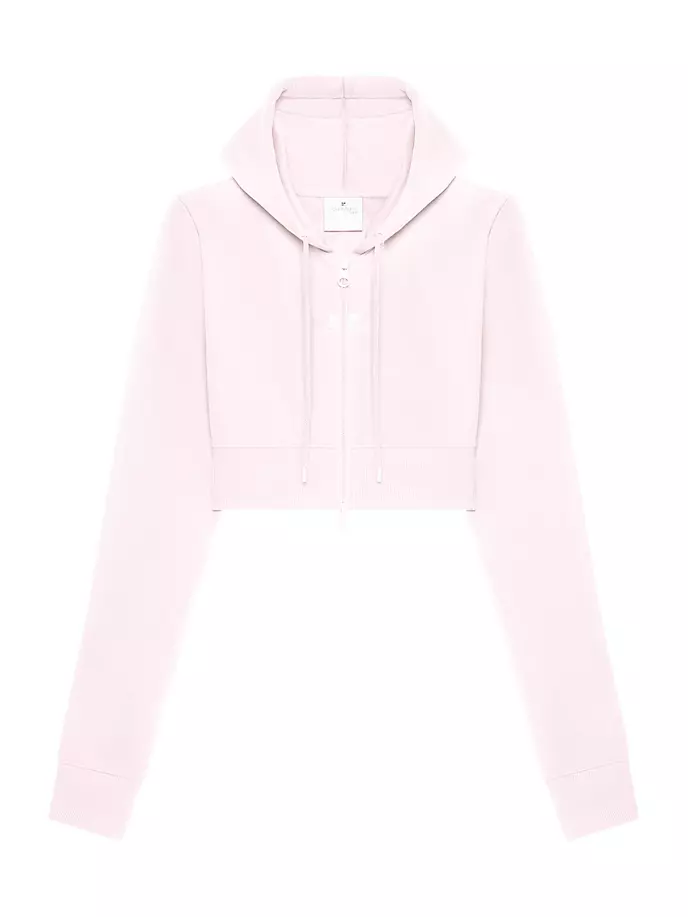 

Укороченная спортивная куртка интерлок Courreges, цвет powder pink