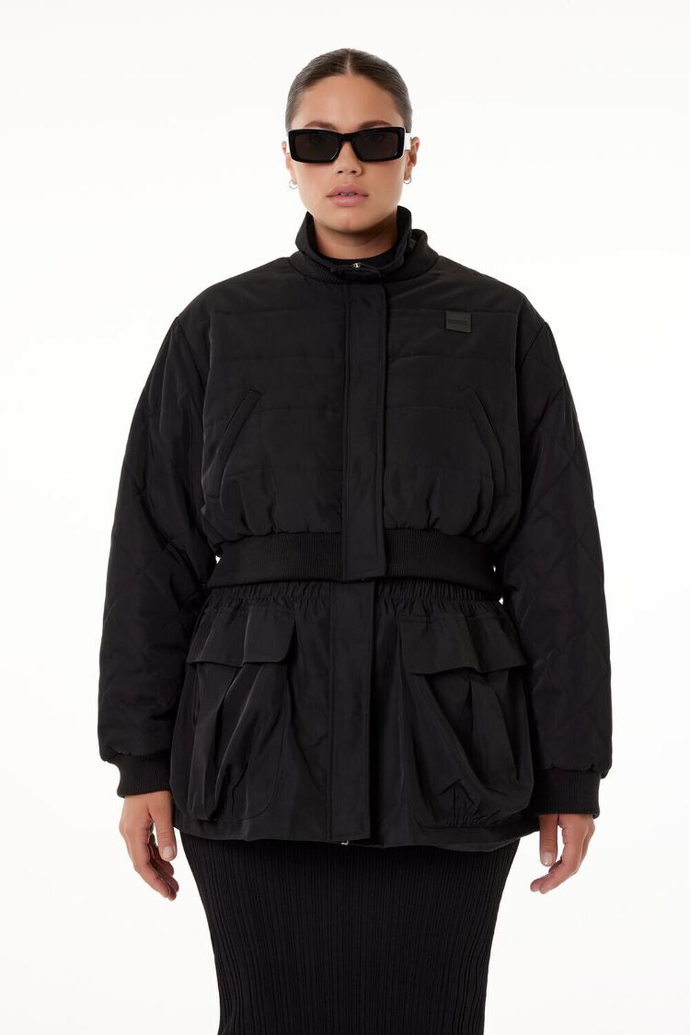 

Пуховик больших размеров Barneys New York Forever 21, черный
