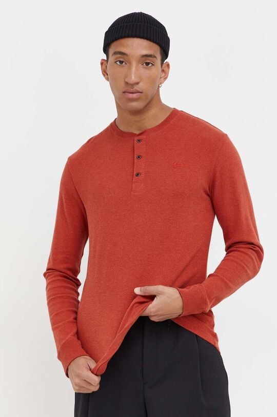 

Хлопковый топ с длинными рукавами Superdry, оранжевый