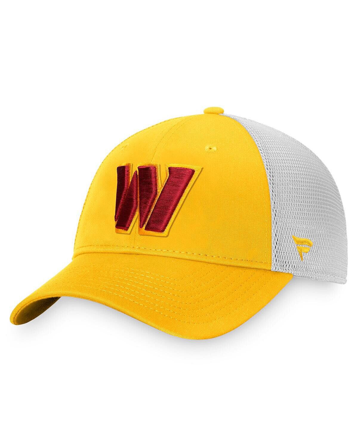 

Мужская фирменная золотисто-белая кепка Washington Commanders Fundamental Trucker Snapback Fanatics