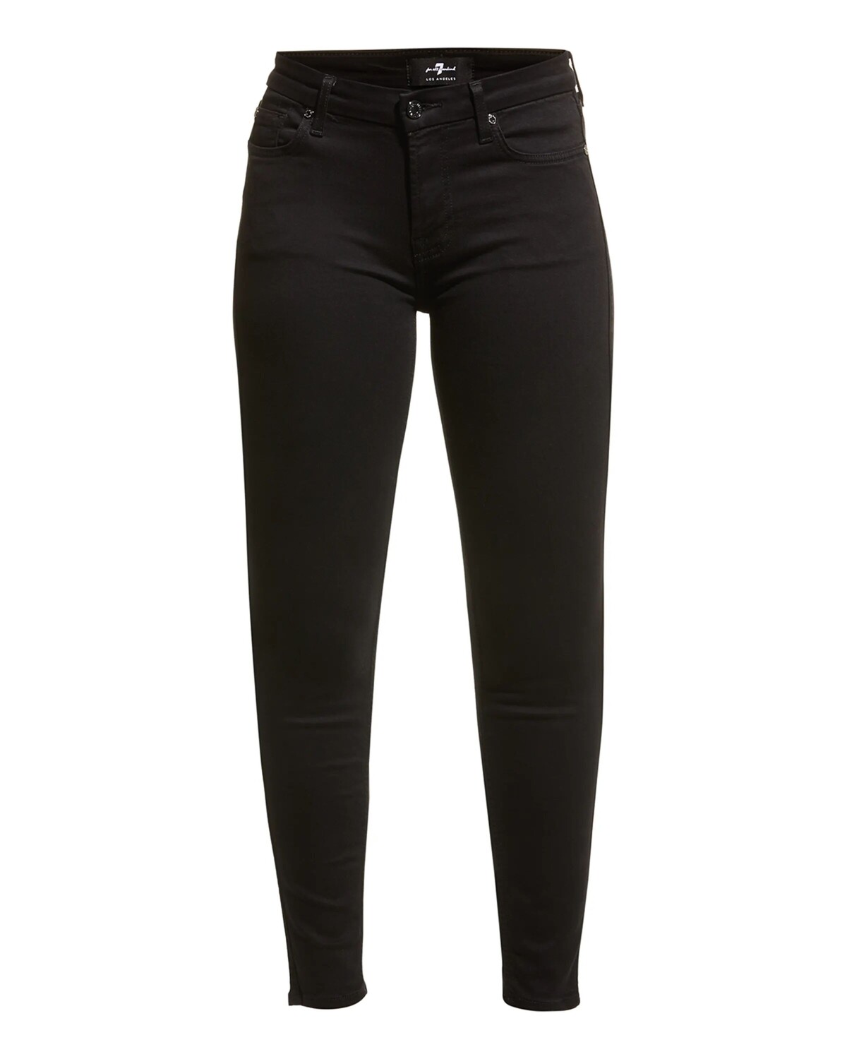 

Джинсы скинни до щиколотки, черные 7 For All Mankind, цвет Silblack