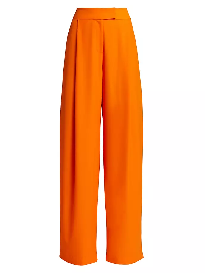 цена Широкие брюки из плиссированного крепа The Sei, цвет tangerine