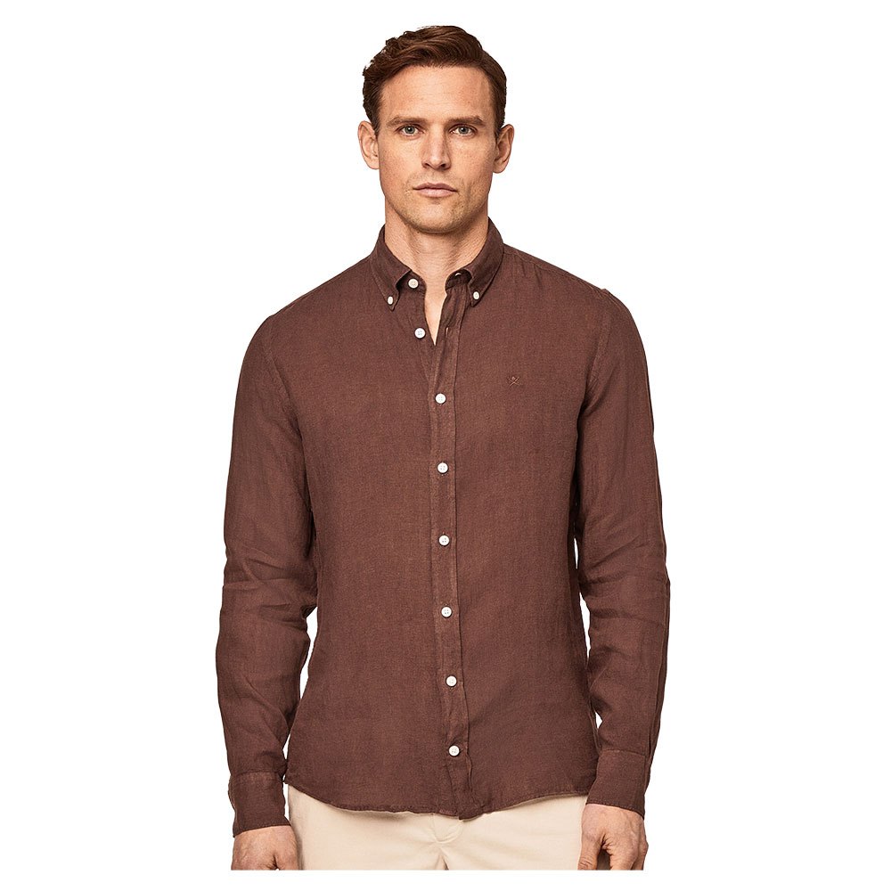 Рубашка с длинным рукавом Hackett Garment Dyed B, коричневый