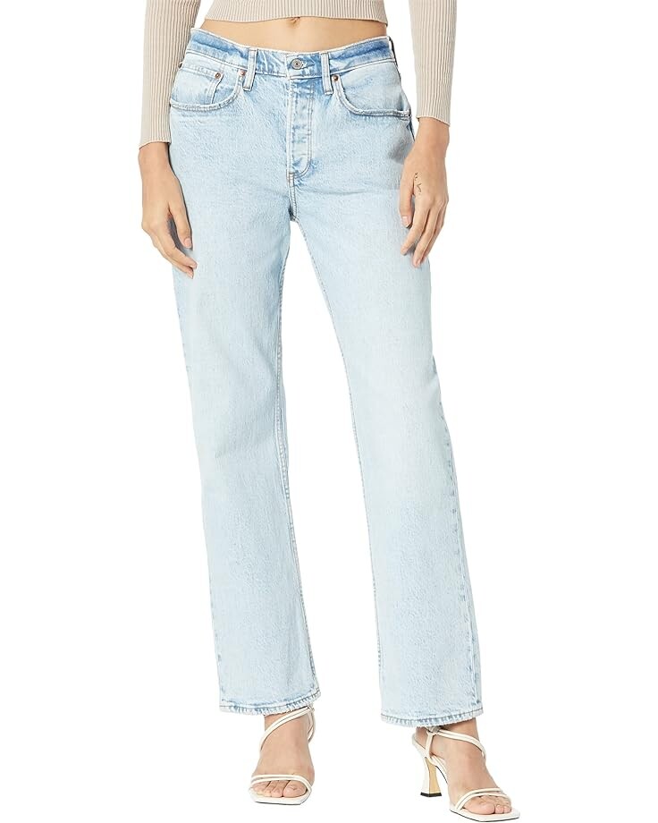

Джинсы Abercrombie & Fitch Curve Love Low Rise Baggy Jeans, цвет Super Light