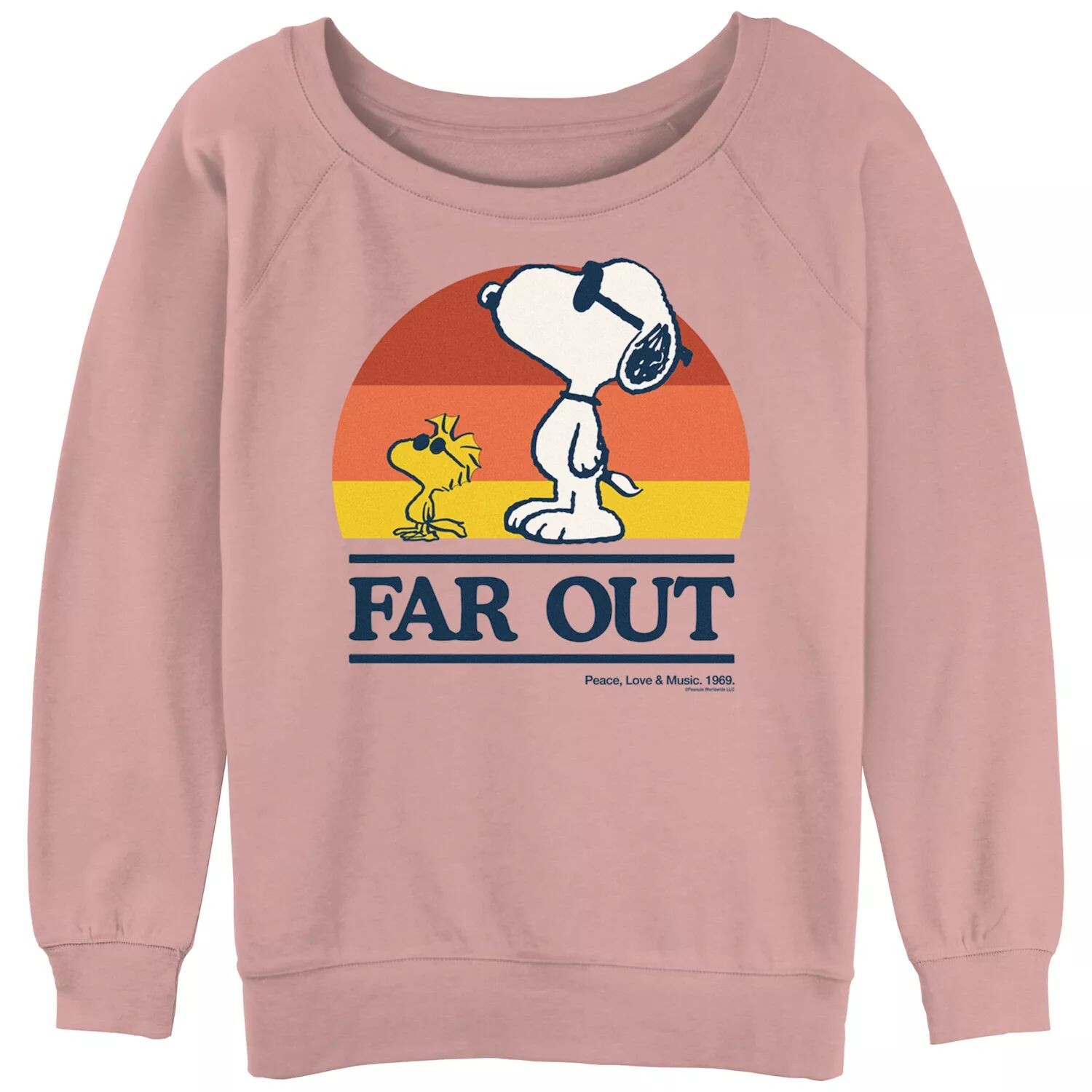 

Пуловер из махровой ткани с напуском и рисунком Peanuts Snoopy Far Out для юниоров Licensed Character