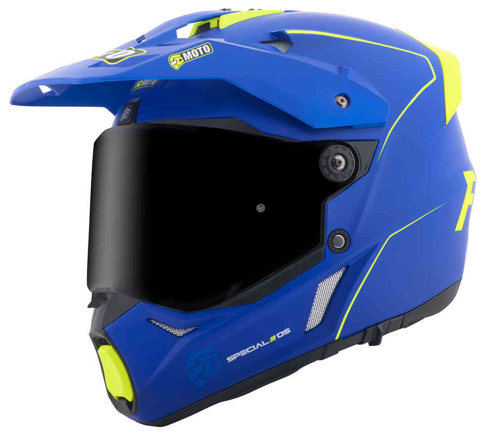 Шлем Merkur Pro прямой для эндуро FC-Moto, синий мэтт