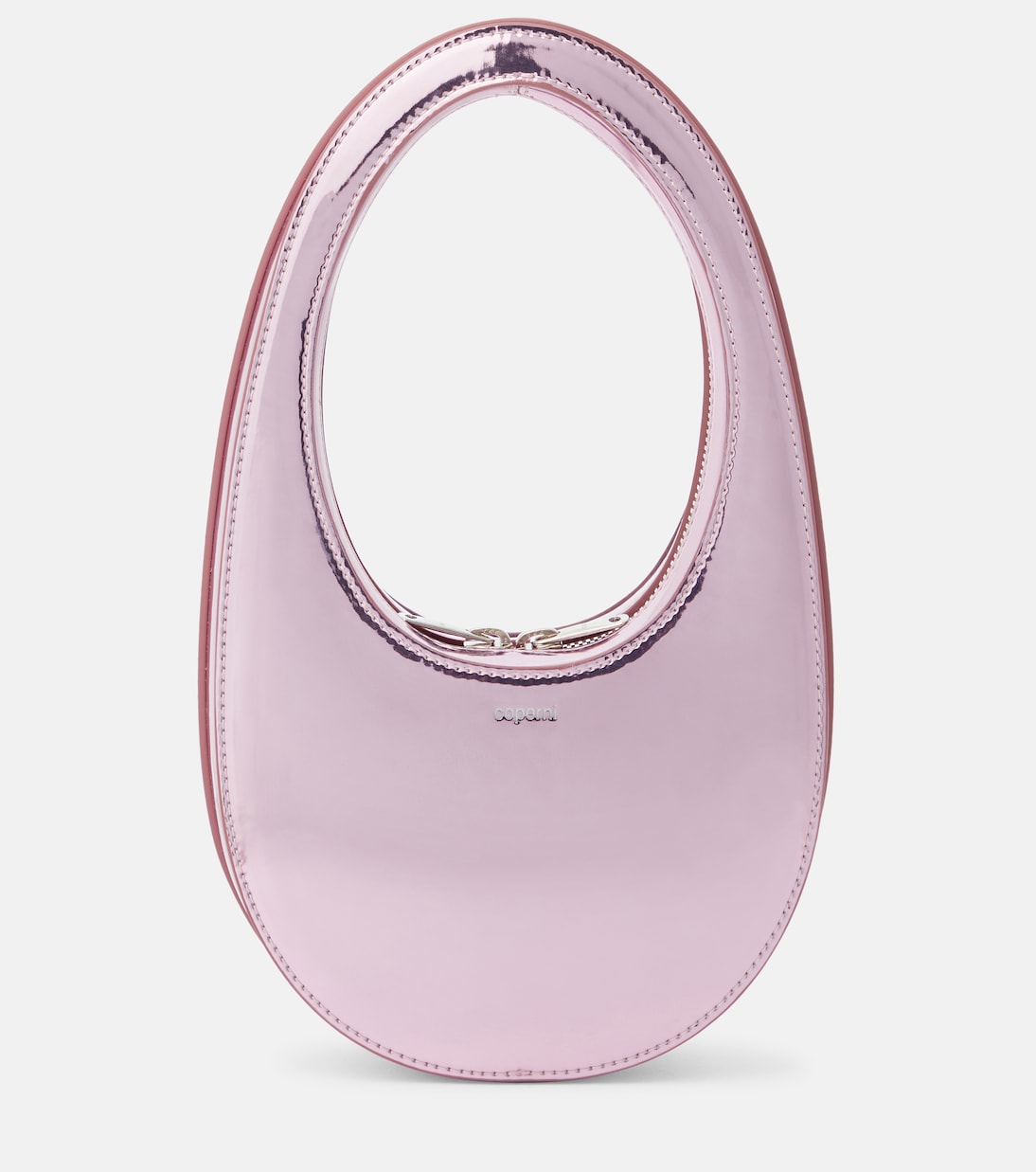 цена Миниатюрная сумка через плечо swipe с эффектом металлик Coperni, розовый