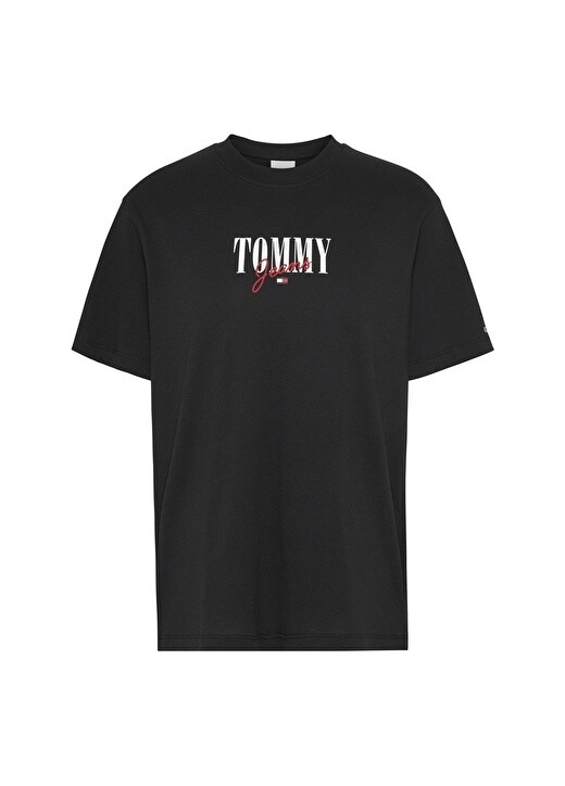 

Черная женская футболка с круглым вырезом с принтом Tommy Jeans, Черный