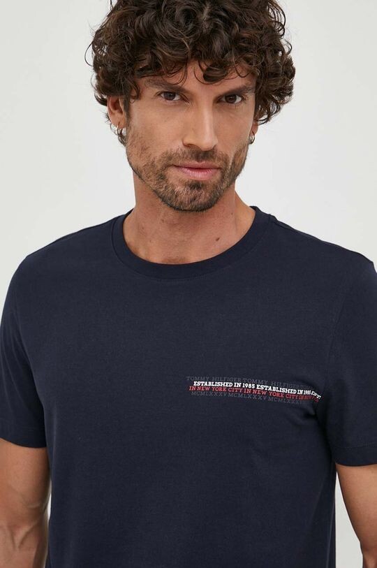 

Хлопковая футболка Tommy Hilfiger, темно-синий