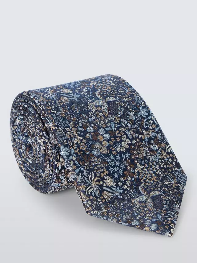 

Галстук John Lewis Silk Woven Woodland Floral, цвет mid blue