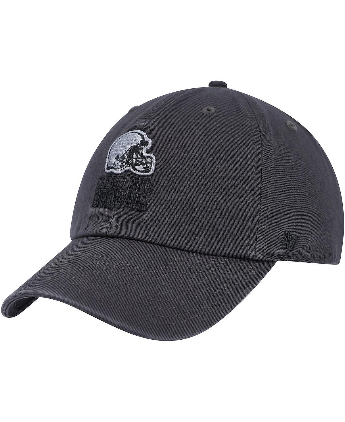 Мужская темно-серая регулируемая шляпа в тон Cleveland Browns Clean Up '47 Brand