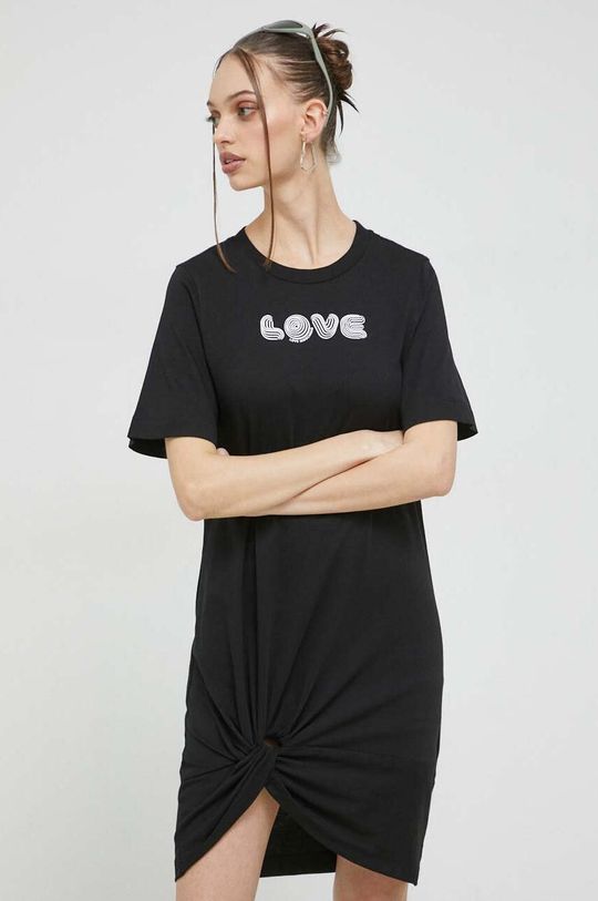 Хлопковое платье Love Moschino, черный платье love republic стильное 40 размер