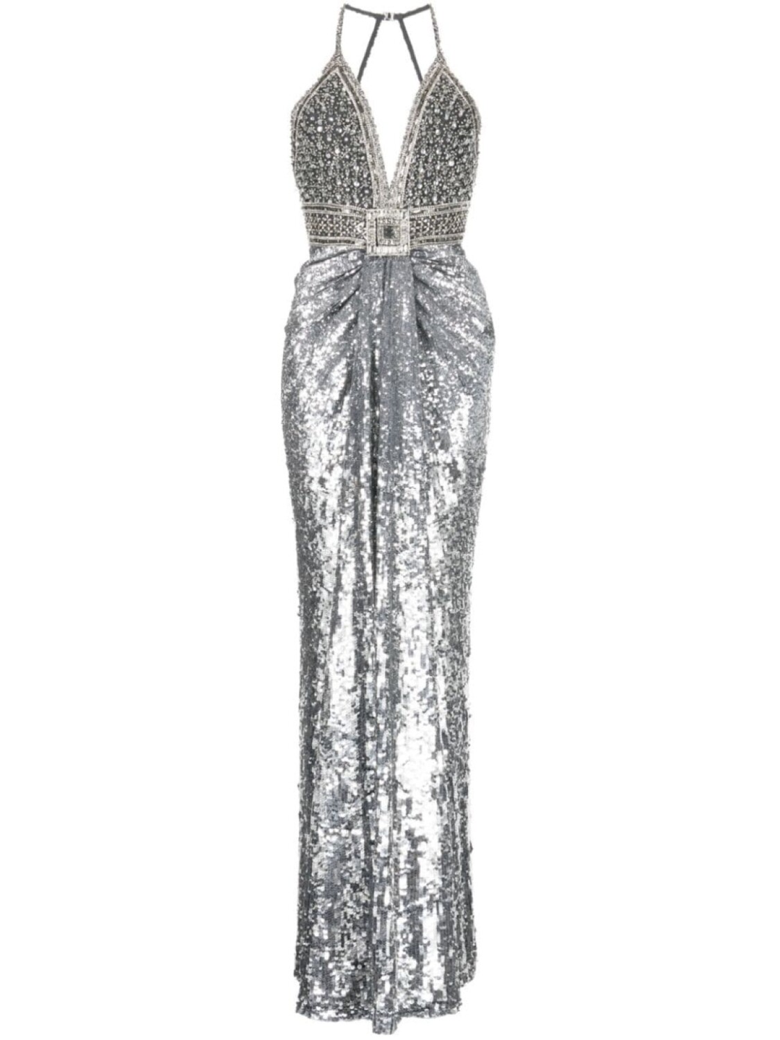 

Jenny Packham вечернее платье Hero с кристаллами, серый
