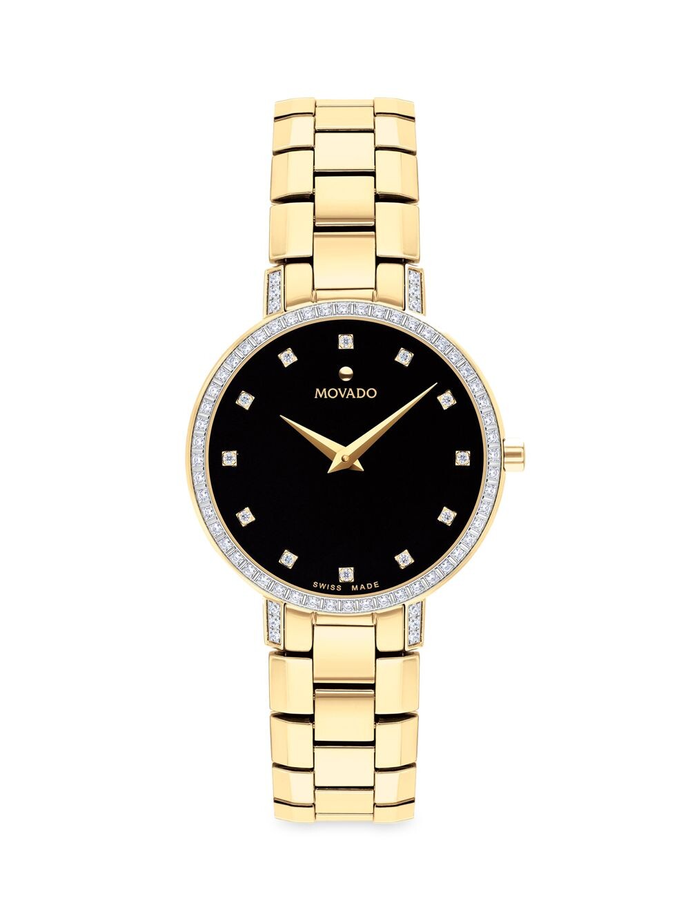 

Часы Faceto с позолоченными бриллиантами Movado, черный