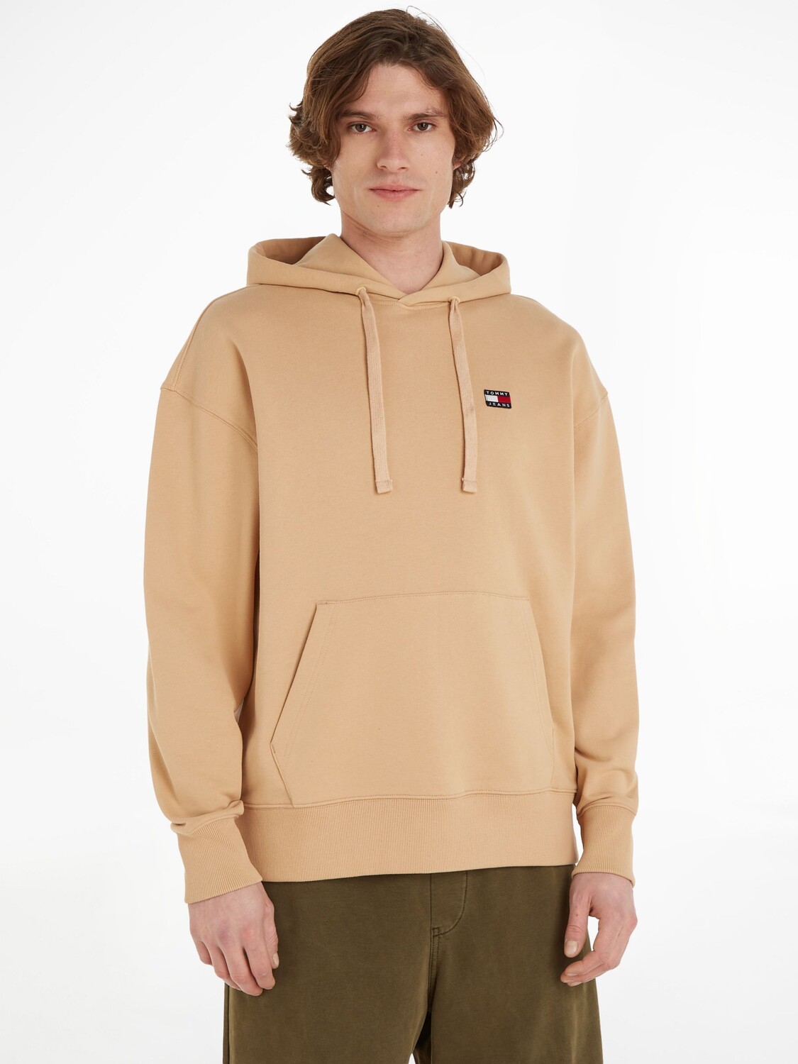 

Толстовка с вышитым логотипом Tommy Hilfiger, желто-коричневый песок