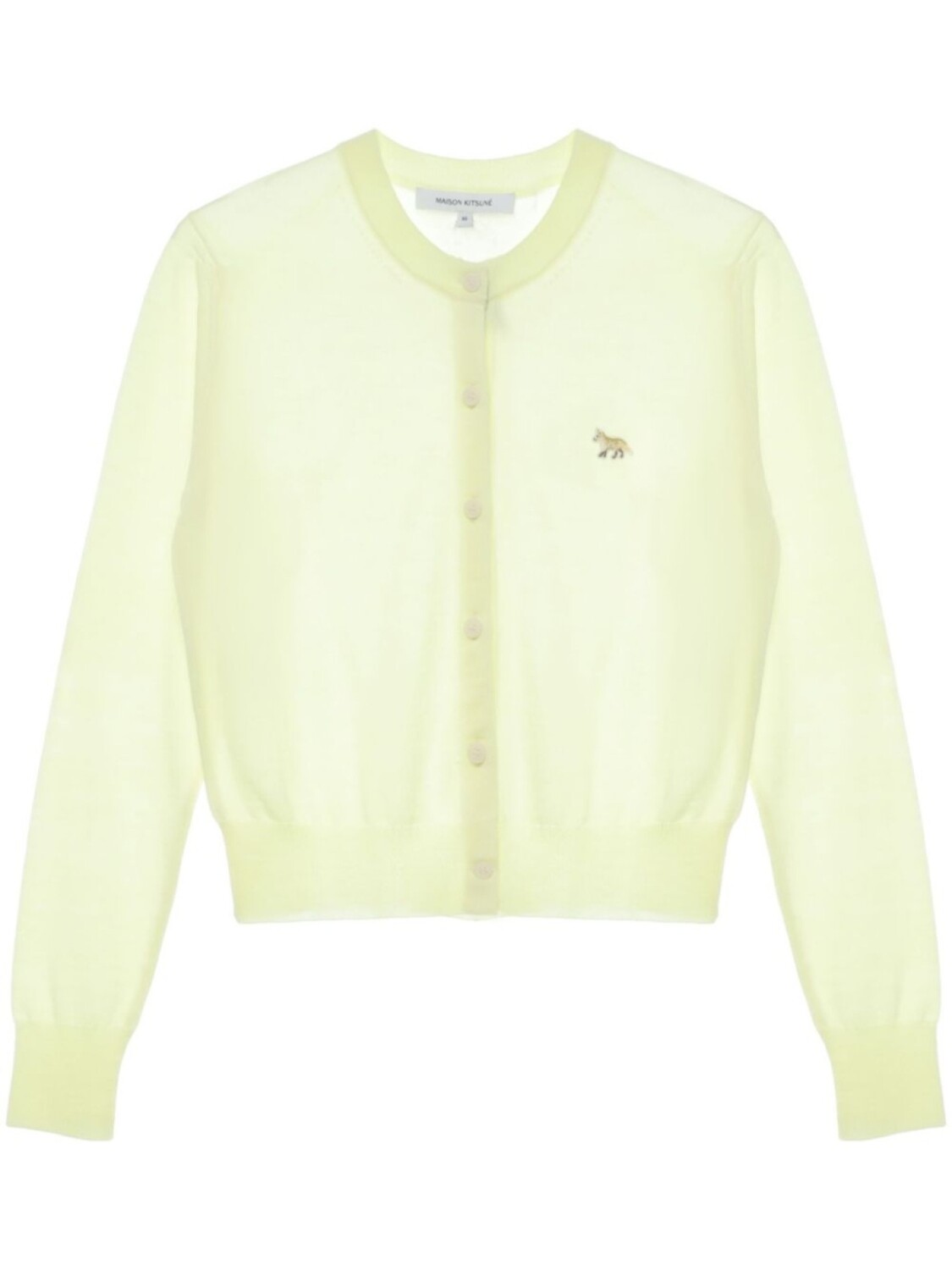 

Maison Kitsuné шерстяной кардиган с вышивкой, желтый