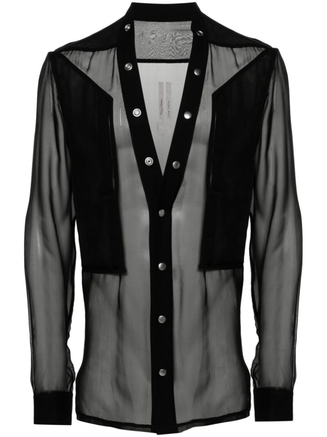 

Rick Owens шифоновая рубашка Larry Fogpocket, черный