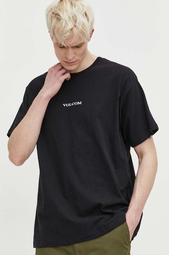 

Хлопковая футболка Volcom, черный