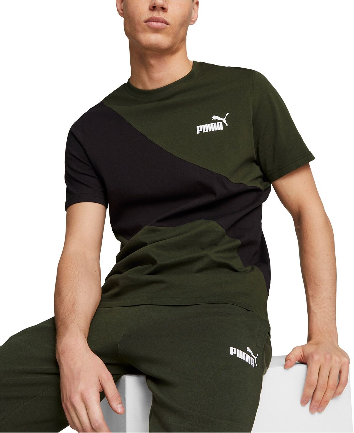

Мужская футболка с короткими рукавами и цветными блоками с логотипом Puma