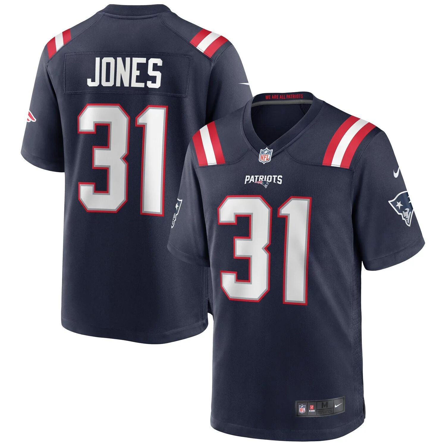 Мужская игровая майка Nike Jonathan Jones Navy New England Patriots