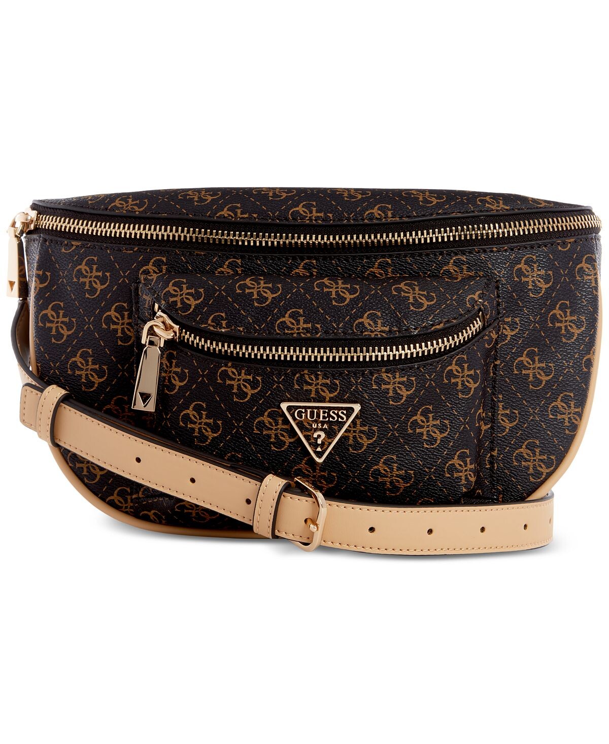 

Маленькая поясная сумка Manhattan с монограммой GUESS, коричневый
