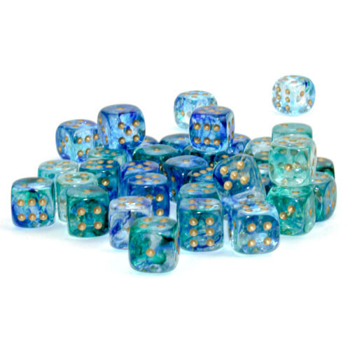 

Аксессуары Chessex Chessex 12mm d6 Set: Nebula Luminary - Oceanic w/Gold (36)