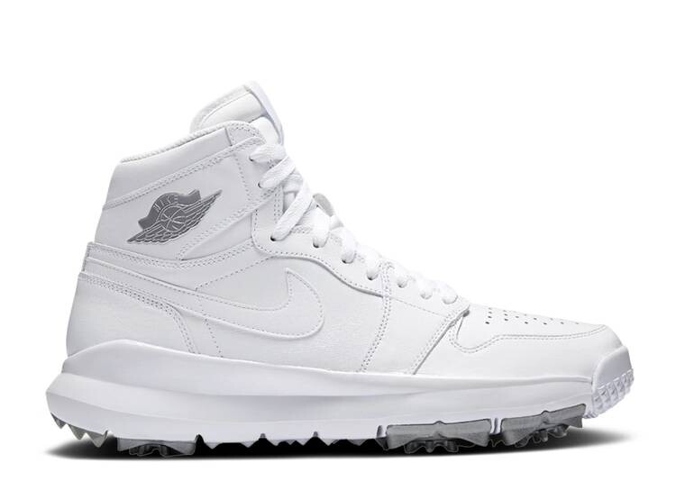 

Кроссовки AIR JORDAN 1 GOLF 'WHITE METALLIC', белый, Белый;серый