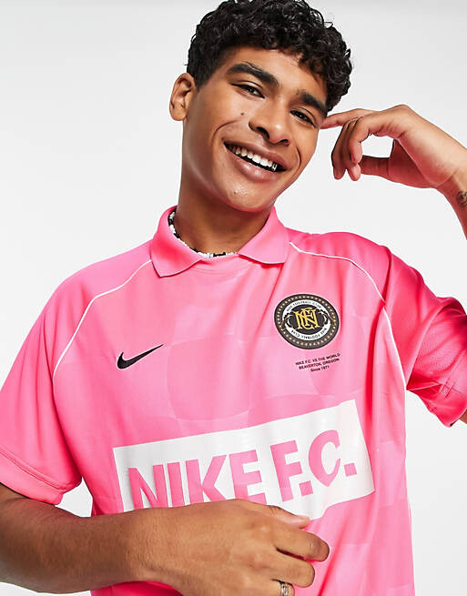 

Розовая футболка-поло унисекс в стиле ретро Nike Football FC Dri-FIT, Розовый