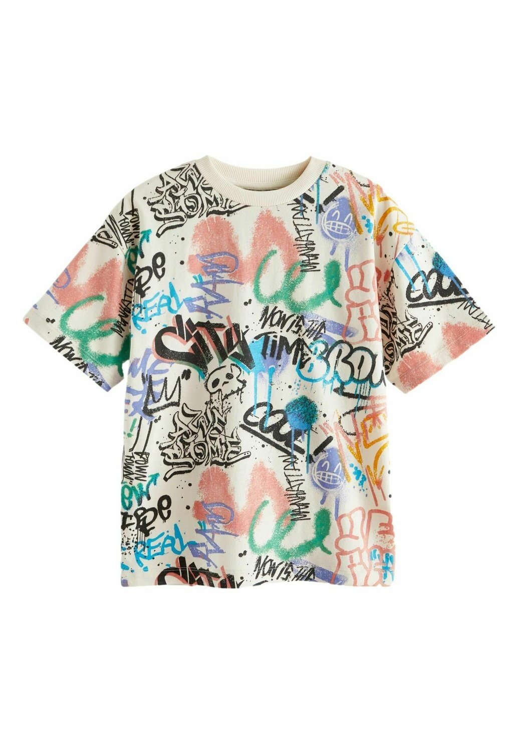 

Футболка с принтом SHORT SLEEVE STANDARD Next, цвет ecru cream graffiti