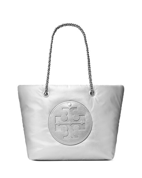 

объемная сумка-тоут Ella с металлизированной цепочкой Tory Burch, цвет Silver