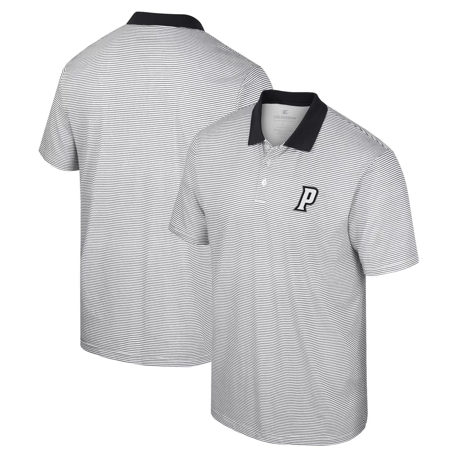 Мужская белая/черная рубашка-поло в полоску с принтом Providence Friars Colosseum