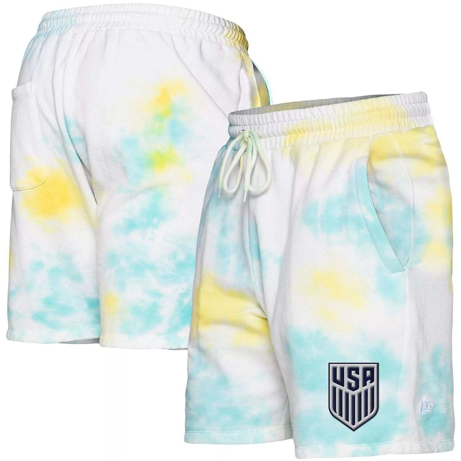 

Мужские шорты из флиса 5th & Ocean by Light Blue/White USMNT Ice-Dye New Era