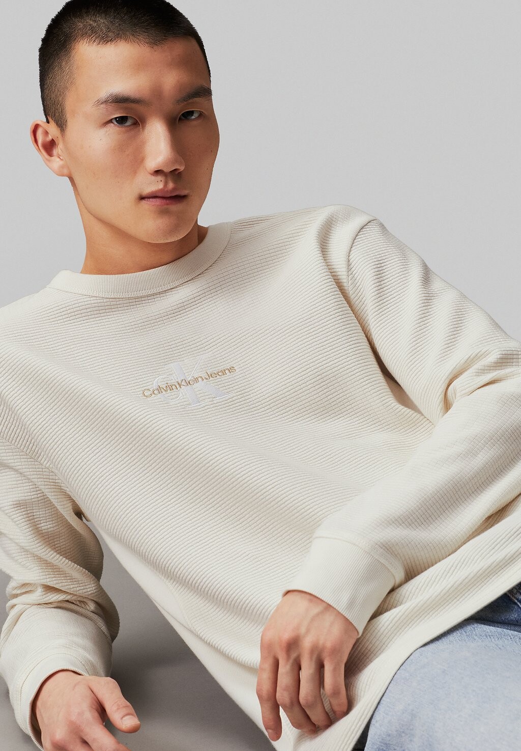 

Топ с длинными рукавами City Grid Calvin Klein, кремовый
