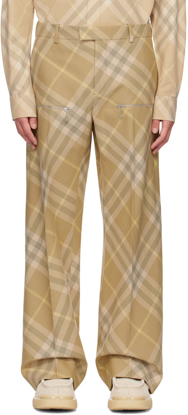 

Бежевые брюки в клетку Burberry
