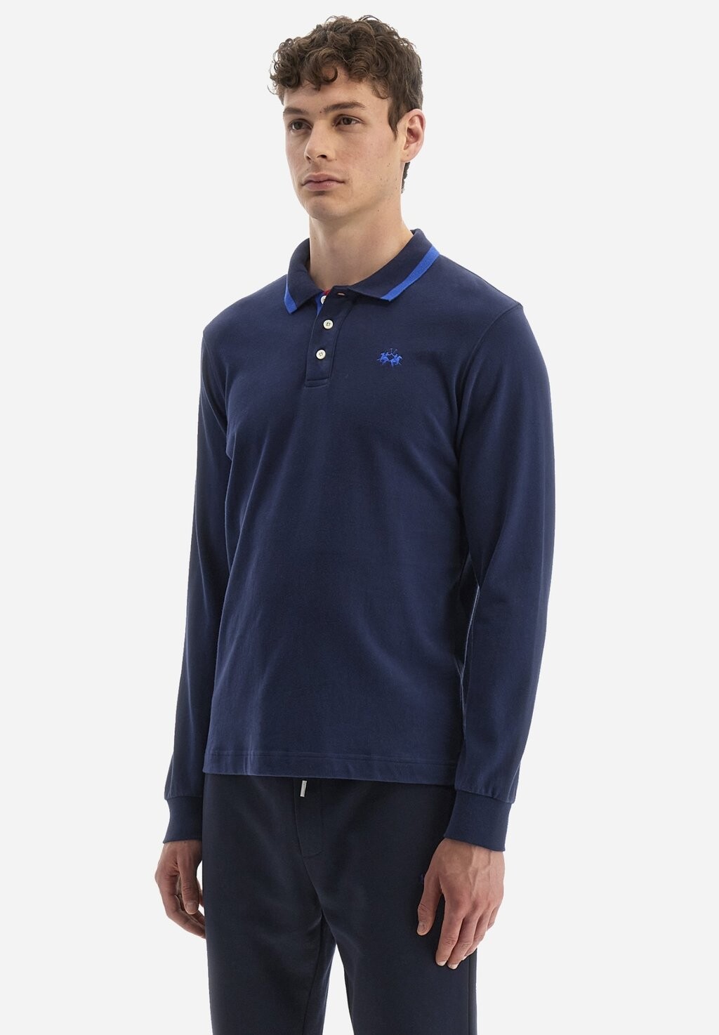 

Поло LONG-SLEEVED POLO SHIRT La Martina, голубовато-серый
