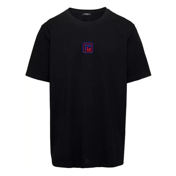 

Футболка t-shirt with front logo embroidery in organi Balmain, черный