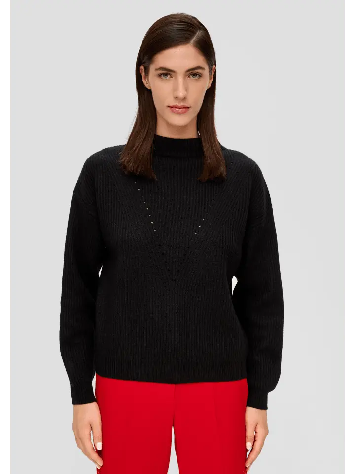 

Пуловер sOliver BLACK LABEL Strick langarm, черный