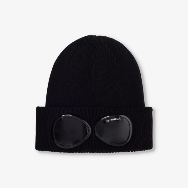 

Хлопковая шапка goggle с отложными полями Cp Company, черный
