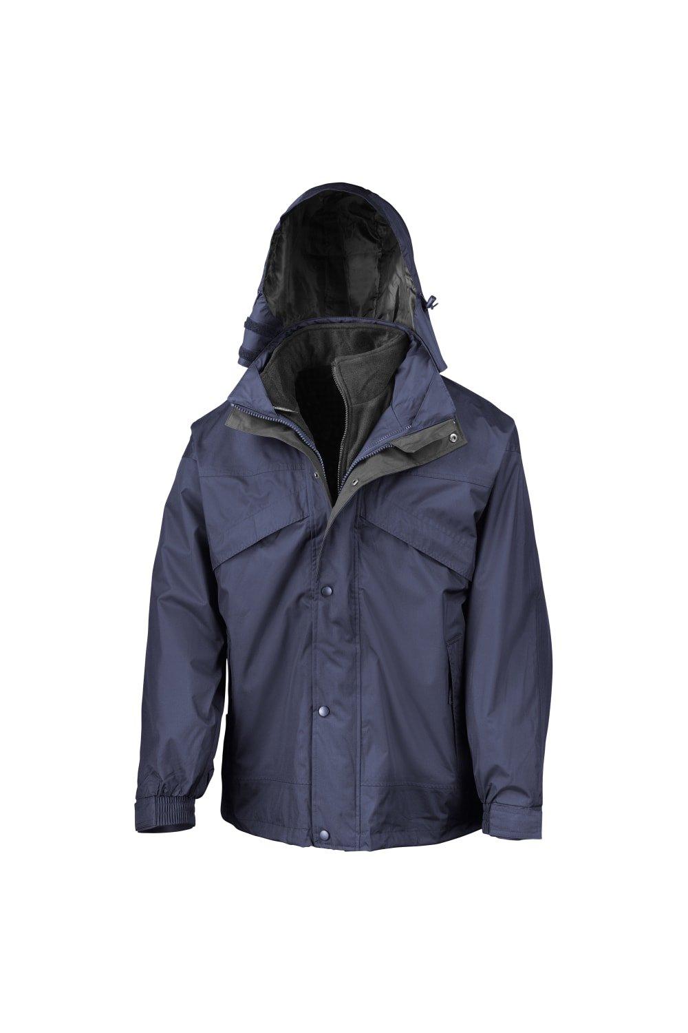 Водонепроницаемая ветрозащитная куртка StormDri 3 в 1 на молнии и зажиме Result, темно-синий