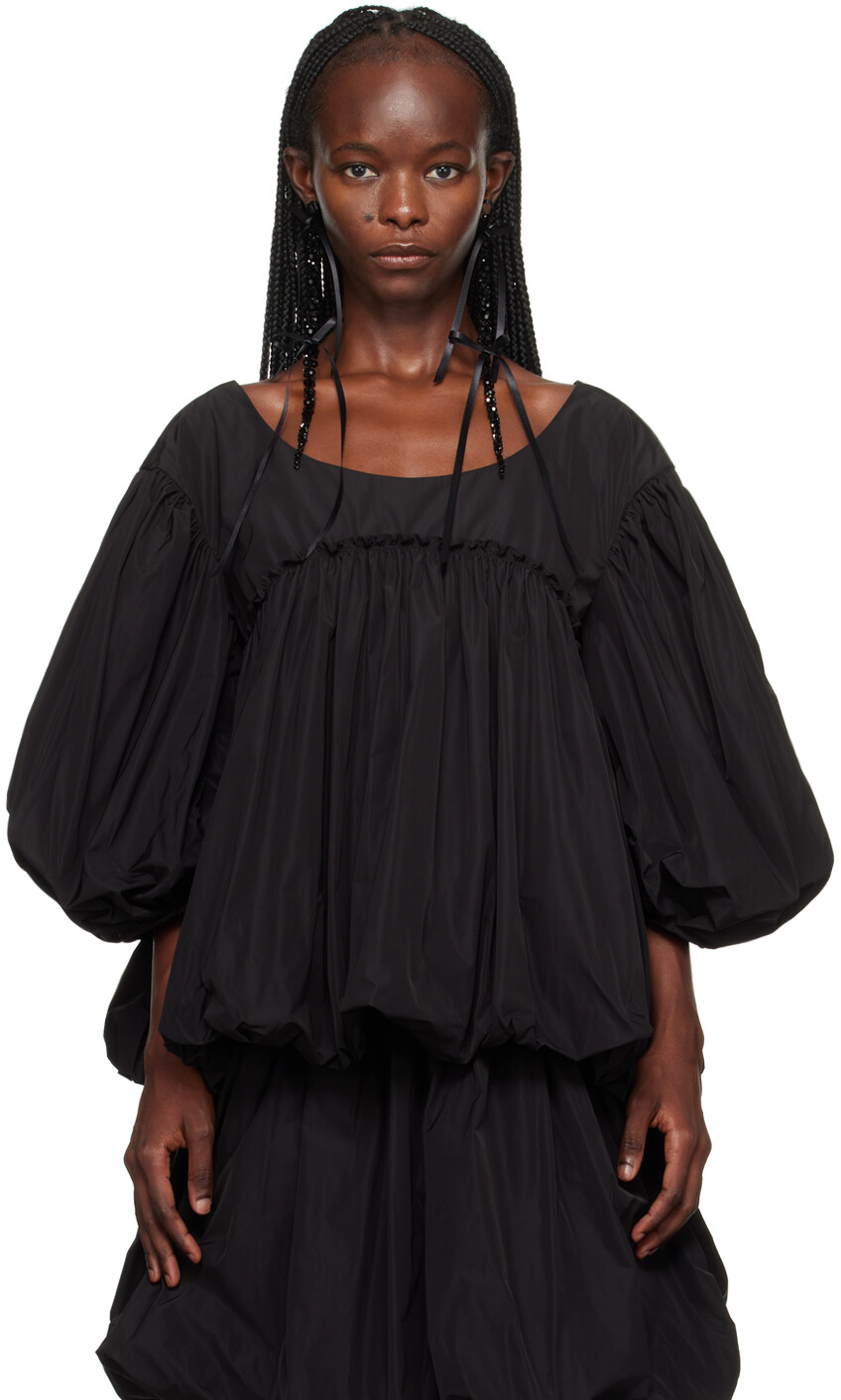 

Черная блузка со сборками Simone Rocha