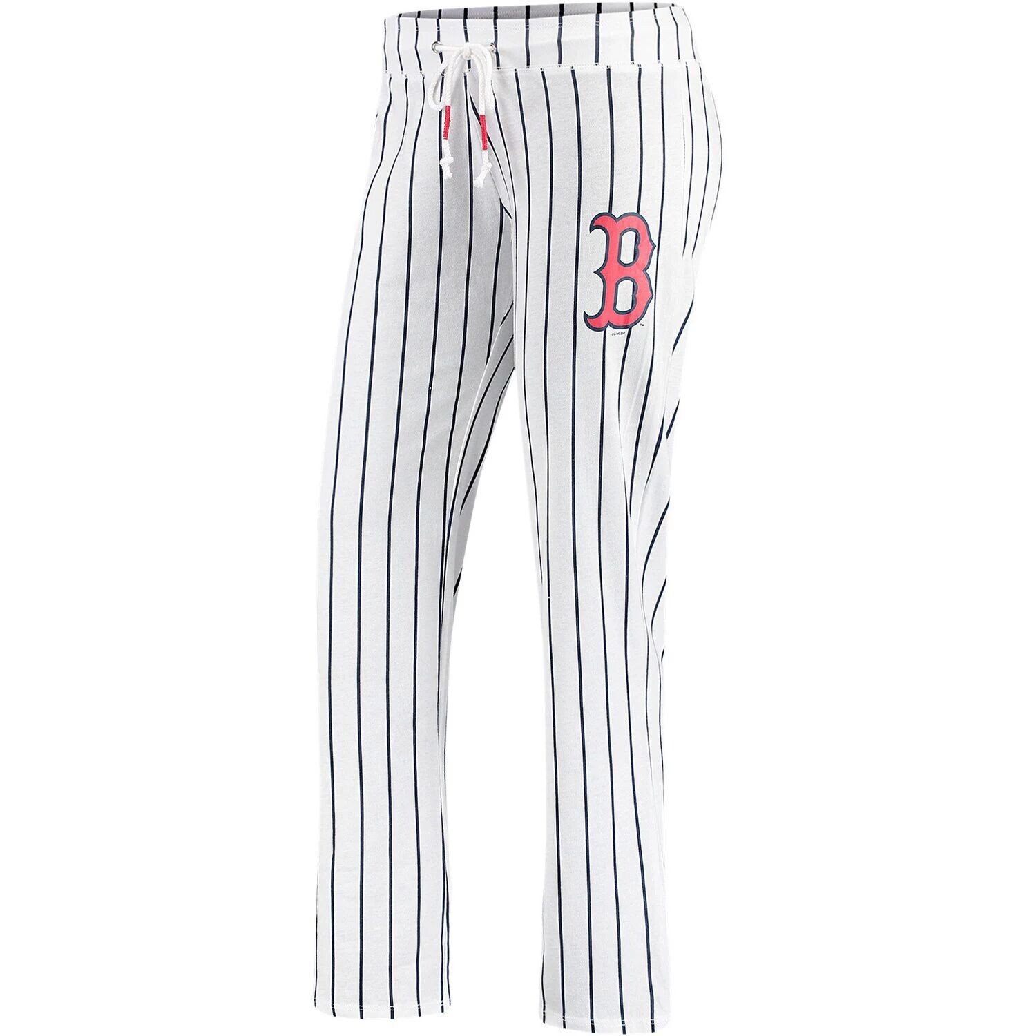 

Женские спортивные белые брюки для сна Boston Red Sox Vigor в тонкую полоску Concepts