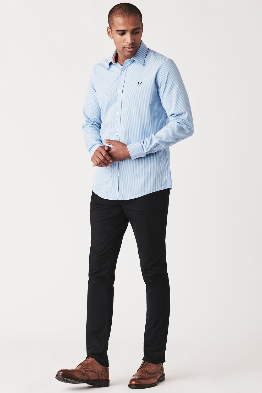 

Синие брюки узкого кроя Spencer с 5 карманами Crew Clothing Company, синий