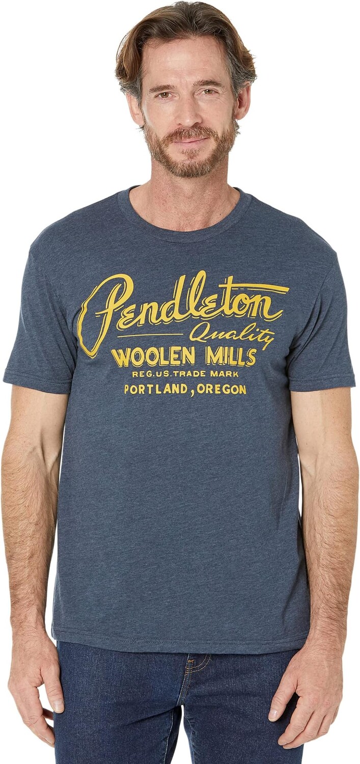 

Футболка с графическим логотипом в стиле ретро Pendleton, цвет Midnight Navy Heather/Gold