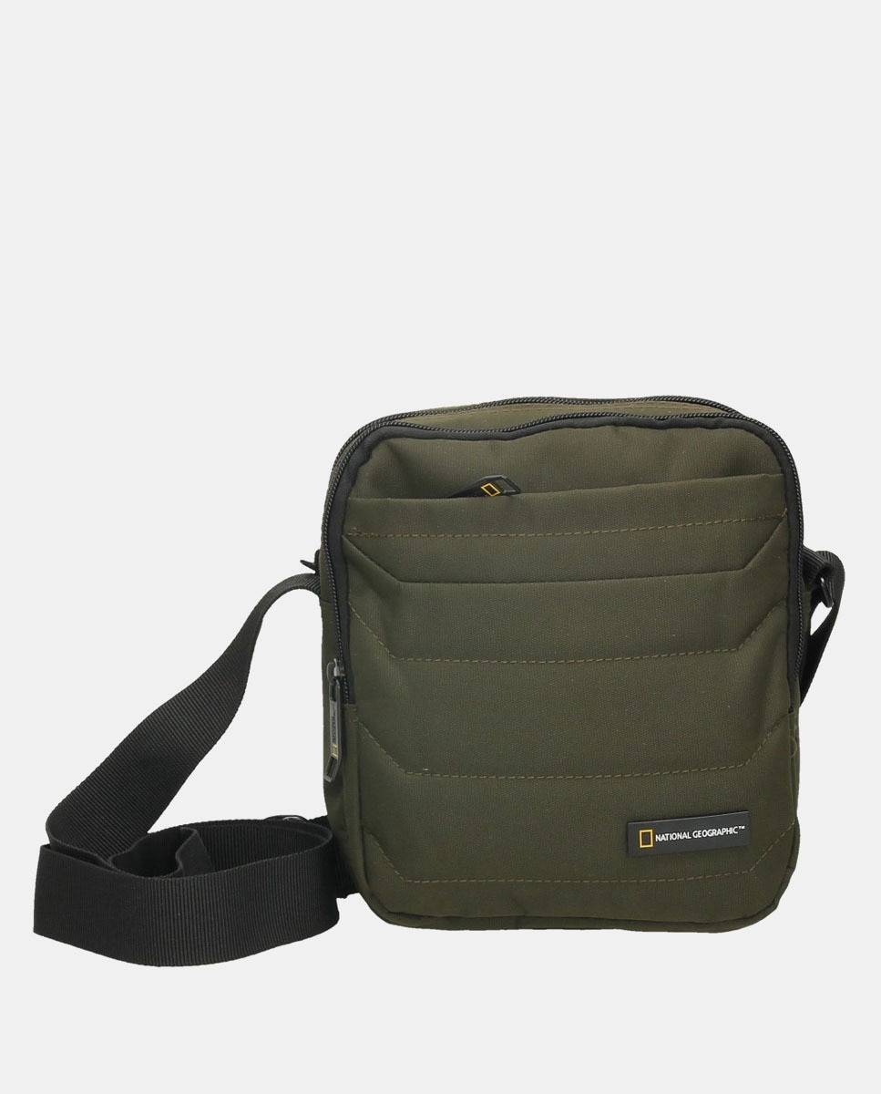 цена Зеленая нейлоновая сумка через плечо на молнии National Geographic, зеленый